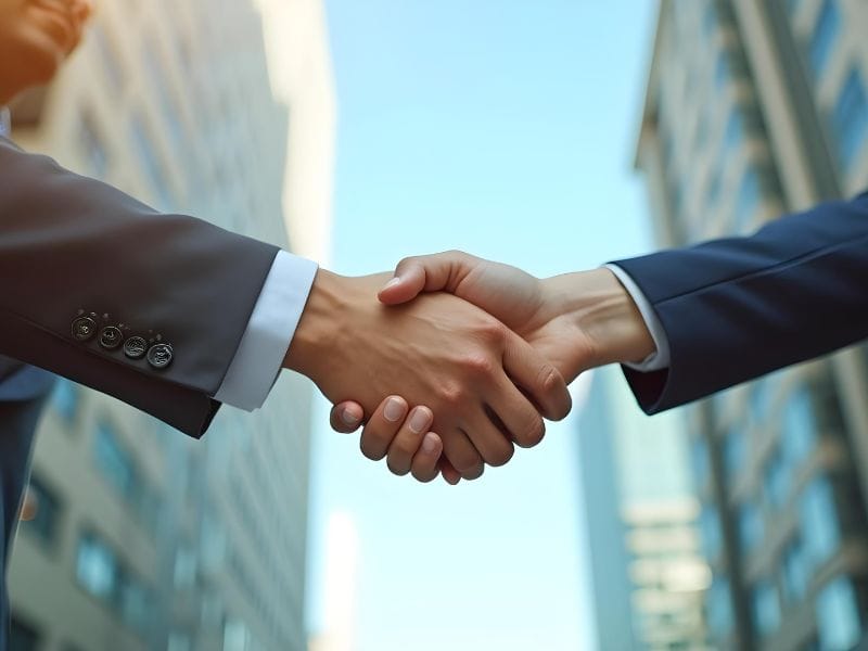 stretta di mano tra due uomini